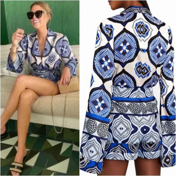 Alexis Robbie Romper In Santorini Print | Size M - Picture 11 of 16
